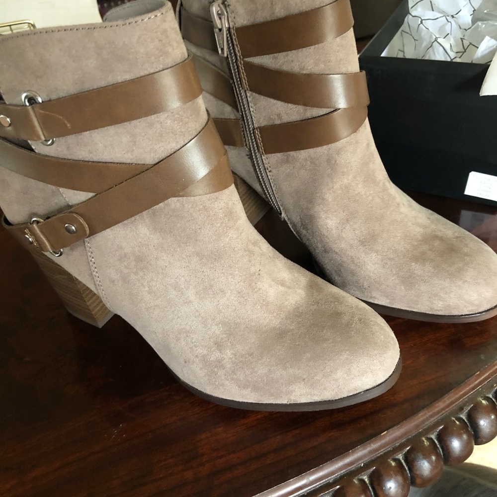 Suede booties size 7.5 Never Worn New in Box